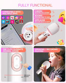 Wireless Bluetooth karaoke Microphone, 5-in-1 Portable Handheld Microphone for iPhone, Karaoke Microfono with Dynamic Lights for Car / Home Party, Music Record, Duet Singing Mic for Kids Adults-White by TinyTreasures Baby Boutique