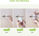 Child Proof Door Lever Lock, 2 Pack Door Locks for Kids Safety, Door Knob Child Proof, Baby Proofing, 3M Adhesive, Door Handle Child Proof, Baby Safety Locks for Toddlers (White) by TinyTreasures Baby Boutique