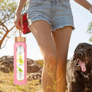 Aqulea Glass Water Bottles 25 Oz with Silicone Sleeve - BPA Free Reusable Wide Mouth Glass Motivational Water Bottles with Fruit Infuser – Leak Proof Borosilicate Water Bottle with Time Marker (Pink) by CozyNest Decor