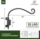 Kingsyard 2 Pack Swivel Plant Hangers Outdoor - 12 Inch Heavy Duty Wall Plant Hooks for Hanging Plant Baskets Bird Feeder Lanterns Wind Chimes by GreenHaven Gardens