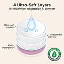 Organic Nursing Pads - 14 Washable Viscose Derived from Bamboo Breastfeeding Pads, Wash Bag, Reusable Breast Pads for Breastfeeding, Nipple Pads for Breastfeeding Essentials(Pastel Touch, XL 5.5") by TinyTreasures Baby Boutique