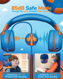 Kids Headphones Wired Toddler Headphones with Microphone, Over-Ear Headphones, 85/94dB Volume-Limiting, 3.5mm Jack, Foldable On-Ear Design - Safe & Comfortable for Learning BRBO by TinyTreasures Baby Boutique