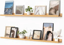 Heimlove Picture Ledge Shelf, Floating Shelves Set of 2, 48 Inches Picture Shelf for Wall with Ledge, Kids Bookshelf Wall Mounted for Living Room Bedroom Decor Books Photo Frames, Natural Oak by CozyNest Decor