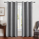MIULEE Linen Blackout Curtains and Drapes 100% Room Darken Thermal Insulated Grommet Window Panels with Coating 2 PCs W 42 x L 90 inches Grey by TinyTreasures Baby Boutique