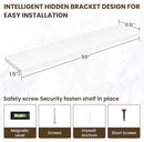 55 Inch Floating Shelves, 12 Inch Deep Floating Shelves for Wall, Floating Shelf with Invisible Brackets, 55 Inch Wide x 12 Inch Deep Wall Shelves for Bathroom, Bedroom, Living Room,1 Pack,White by CozyNest Decor