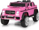 Costzon Ride on Car, Licensed Mercedes-Benz Maybach, 12V Battery Powered Vehicle Toy w/ 2 Motors, Remote Control, 3 Speeds, Lights, Horn, Music, Aux, Storage, Truck, Electric Car for Kids (Pink) by TinyTreasures Baby Boutique