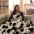 Cow Print Faux Fur Throw Blanket for Couch, Soft & Plush Fuzzy Blanket for Sofa, Bedroom, Living Room, Super Soft Warm for Adults Kids Girl Gifts Bedroom Couch Sofa Travel,60x80 Inches Black Brown by CozyNest Decor