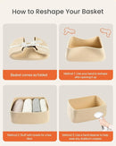 KALLAX Small Woven Basket, 12 x 8 x 4.5 Inches, Storage Basket for Organizing, Cute Small Rope Shelf Closet Cube Storage Bins Baskets for Shelves, Dog Toy Gift Baskets Empty, 3 Packs, Beige by TinyTreasures Baby Boutique