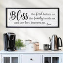 Bless the Food Before Us, the Family Beside Us, and the Love between us Framed Wall Art for Dining Room, 40''×15'' Holy Positive Religious Rustic Bible Verse for Christian God Jesus Christ Prayer by CozyNest Decor