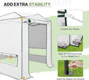 EAGLE PEAK 8x6 Portable Walk-in Greenhouse, Pop-up Indoor Outdoor Garden Green House, Zippered Doors and Windows, Heavy Duty Woven PE Top, White by GreenHaven Gardens