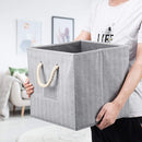 Robuy Cube Storage Bins,Grey Fabric Foldable Storage Bins,Set of 3 Stroage Boxes with Cotton Rope Handles for Organizer Home,Office, Nursery 13x13x13 inch by TinyTreasures Baby Boutique