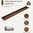Floating Shelves for Wall, Picture Ledge Shelf 48 Inch Solid Wood Set of 2, Rustic Wall Shelves with Lip, Kids Bookshelf, Photo & Picture Live Edge Floating Shelves for Bedroom, Living Room, Kitchen by CozyNest Decor