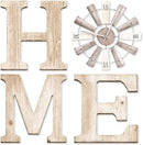 Farmhouse Home Signs with Windmill Clock Wall Decor Rustic Home Letters Wall Art for Living Room Kitchen Entryway Dining Room Bedroom (water-white) by CozyNest Decor