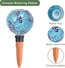 Terracotta Watering Spikes Mosaic Plant Watering Globes for Outdoor Plants 2 Pack Automatic Plant Waterer Indoor for Pots Garden Office by GreenHaven Gardens