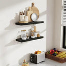 24 Inch Floating Shelves, 8 Inch Deep Floating Shelves for Wall, Hanging Shelf with Invisible Brackets, Deep Shelves for Bathroom, Bedroom, Living Room, Black, Set of 2 by CozyNest Decor