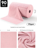 Fantasticlean Microfiber Cleaning Cloth Roll -90 Pack, Tear Away Microfiber Towels, 12" x 12", Reusable, Washable, Scratch Free, Ultra Absorbent Dish Rags for Car, Home, Garage or Shop (Pink) by CozyNest Decor