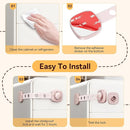 2 Pack Cabinet Locks/Refrigerator Locks Baby Proofing - Child Proof Locks for Drawer, Refrigerator, Fridge, Toilet Seat-No Screws or Tools Required (2 Pack-Pink Locks) by TinyTreasures Baby Boutique