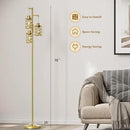 Oneach 70" Industrial Floor Lamp, Stepless Dimmable Standing Lamp with 3 Bulbs, Farmhouse Corner Standing Tree Lamp for Living Room, Tall Lamps for Bedroom, Office, Study Room, Dining Room, Gold by CozyNest Decor