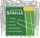 Landscape Staples 6 Inch 120 Pack, Garden Stakes Galvanized Garden Staples 11 Gauge, Plant Cover Stakes for Lawn Weed Barrier by CozyNest Decor