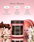 M&SENSE Cherry Blossom Scented Spring Candle, Best Smelling Stress Relief Aromatherapy Candle, 50 Hours 7.05oz Natural Soy Wax Romantic Candle Gifts for Women & Home Decor by CozyNest Decor