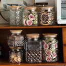 Large Glass Storage Jar, 2 Pack 60 FL OZ Glass Food Storage Containers with Bamboo Lid, Kitchen Containers Cereal Canisters Decorative Jar for Candy Snack Cookies Coffee Tea Nuts Airtight Glass Jars by CozyNest Decor