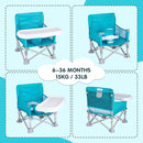 Portable Booster Seat, Toddler Baby Seat with Tray for Dining Table Compact Floor Chair for Camping Lawn Beach Babies Travel 6-36 Months by TinyTreasures Baby Boutique