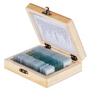 AmScope PS25 Prepared Microscope Slide Set for Basic Biological Science Education, 25 Slides, Includes Fitted Wooden Case Brown by TinyTreasures Baby Boutique