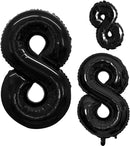 GOER Black Foil Balloons Number 8,Huge Number Balloons for 8th 18th 28th 38th 48th Birthday Party Supplies Anniversary Decorations (3 pcs,42 inch,32 inch,16inch) by TinyTreasures Baby Boutique