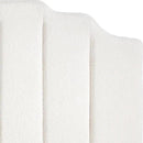 24KF White Teddy Fabric Tufted King Upholstered Headboard, Modern Vertical Channel Design California King Headboard with Stepped Silhouette Top Edge,6026-K-Teddy White by CozyNest Decor