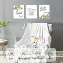Personalized Nursery Crib Bedding Set: Yellow Floral Custom Name 5 Piece Baby Crib Sets with Elephant Theme - Toddler Double Layer Blanket Set, Comfortable Crib Bed Sheets for Baby Grils by TinyTreasures Baby Boutique