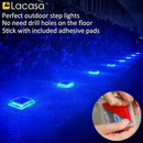 Lacasa Solar Deck Lights, 4 Pack 30LM LED Dock Lights Blue Light, Outdoor Solar Powered Step Lights Light up All Night IP68 Waterproof Auto ON/Off for Garden Stairs Driveway Pathway Lighting by GreenHaven Gardens