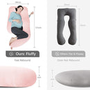 MOON PARK Pregnancy Pillows for Sleeping - U Shaped Full Body Maternity Pillow with Removable Cover - Support for Back, Legs, Belly, HIPS - 57 Inch - Pink - Cooling Cover by TinyTreasures Baby Boutique