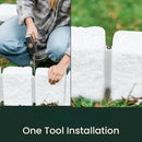 Beuta Landscape Edging | Garden Edging Border | Faux Stone Block XL for Lawn Edging, Flower Beds & Yard Edging – 1 Pack | Each Section Has 6 Blocks 48" L x 4" W x 9.5" H | 3 Spikes | Limewash by GreenHaven Gardens