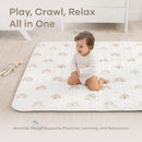 Comfy Cubs Rectangle Kids Play Mat - Medium 48 x 72 inches Soft Quilted Baby Floor Mat with Non-Slip Bottom - Plush Design for Toddlers Playtime and Relaxation - Comfortable and Durable - Rainbow by TinyTreasures Baby Boutique