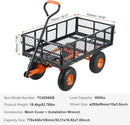 VEVOR 400lbs Steel Garden Dump Cart, Heavy Duty Garden Wagon Yard Dump Wagon with Removable Sides, Convert to Flatbed, Utility Liner, 10in All Terrain Wheels by GreenHaven Gardens