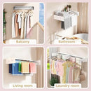 Wall Mounted Drying Rack with 4 Hooks and Shelf, Foldable Clothes Drying Rack for Laundry Room, Collapsible Laundry Rack Wall Mount, for Indoor Outdoor Hanging Clothes, 23.6 Inch by CozyNest Decor
