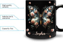 Hyturtle Personalized Butterfly 2D Print Mug - Butterfly Gifts For Women Lovers - Animal Gift For Bird Lover Her - Bird Gifts For Mom on Mother Day - Custom Name Coffee Cup Ceramic Mug 11 Oz 15 Oz by CozyNest Decor