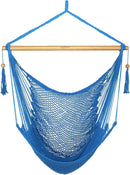 JoyView Hammock Chair with Spreader Bar Caribbean Hammock Swing Chair 300 LBS Weight Capacity XL Rope Hanging Chair for Outdoor Indoor Garden Yard - Light Blue by GreenHaven Gardens