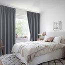 XWZO Full Shading Blackout Curtains 72 Inches Length - Heat and Light Blocking Rod Pocket Window Drapes with Black Liner Backing for Bedroom Sewn with Tiebacks, Dark Grey, W52 x L72, Set of 2 by TinyTreasures Baby Boutique