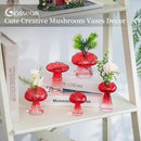 Glasseam Mushroom Plant Propagation Stations: Red Glass Terrarium Jar Set of 5 Cute Planters for Indoor Plants Decorative Propagate Station Unique Christmas Birthday Gifts for Women Home Office Decor by GreenHaven Gardens
