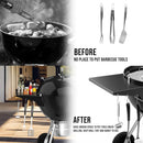 Charkettle Grill Table Shelf Compatible with Weber 22 Inches Kettle Grills, Outdoor Charcoal Grill Side Table BBQ Accessories with Hooks by GreenHaven Gardens