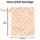 Tiny Twinkle Mess-Proof Waterproof Wet Dry Bag | 2-Pack Reusable Wet Bags for Swimsuits & Baby Clothes | Leakproof Wet Bag for Travel & Diaper Changes for Baby (Boho Rainbow) by TinyTreasures Baby Boutique