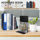 VONDERSO Metal Bookends Black, 2 Pairs Decorative Metal Book End Supports for Shelves Gauge Metal Book Divider Stopper Holders with Non-Slip Anti-Scratch Rubber Pads by CozyNest Decor