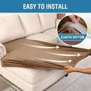 H.VERSAILTEX Velvet Stretch Individual Chaise Cover Sectional Couch Covers for L Shaped Sofa Both Left/Right Furniture Protector Seat Cushion Sofa Cover (1 Piece Chaise Cover, Camel) by CozyNest Decor