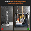 Mop and Broom Holder with Wheels - Keep Your Cleaning Tools Organized! (L) by GreenHaven Gardens