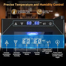 Electric Humidor for Cigars, 35L 250 Counts Large Capacity Thermostatic Desktop Humidor Cabinet with Digital LED Screen, Safety Lock,Smart Humidity & Temp Control, Gifts for Men by CozyNest Decor