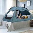 SUNYRISY Bed Canopy Full Size, Indoor Dream Tent for Adults and Kids, 3 Doors Breathable Portable, 80% Blackout Private Space Sleeping by CozyNest Decor