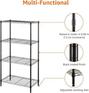 Amazon Basics 4-Shelf Steel Wire Storage Rack, Adjustable, Sturdy, Easy Assembly, 13.4 D x 23.2 W x 48 H in, Black by CozyNest Decor