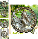 Flower Fairy Garden Decorations Angel Wing Christmas Halloween Deco Statue Art Elf Sculpture Hanging Craft for Outdoor Yard Courtyard Lawn Patio Window Acrylic Ornament Home Gift (C,L: 8*8 IN) by CozyNest Decor