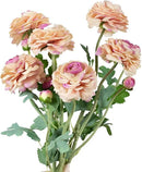 Artificial Ranunculus Flowers 23 Inch Long Stem - 6 Pack Silk Buttercup Stems for Wedding Bouquets, Centerpieces,Home Decor - Realistic Deep Pink Faux Floral Arrangements (Deep Pink) by CozyNest Decor